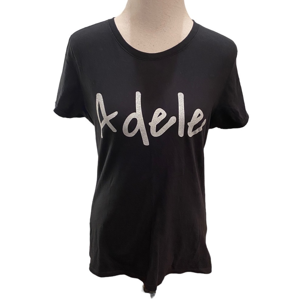 Adele Port & Company Women Short Sleeve Black Tee Shirt Size Medium 100% Cotton